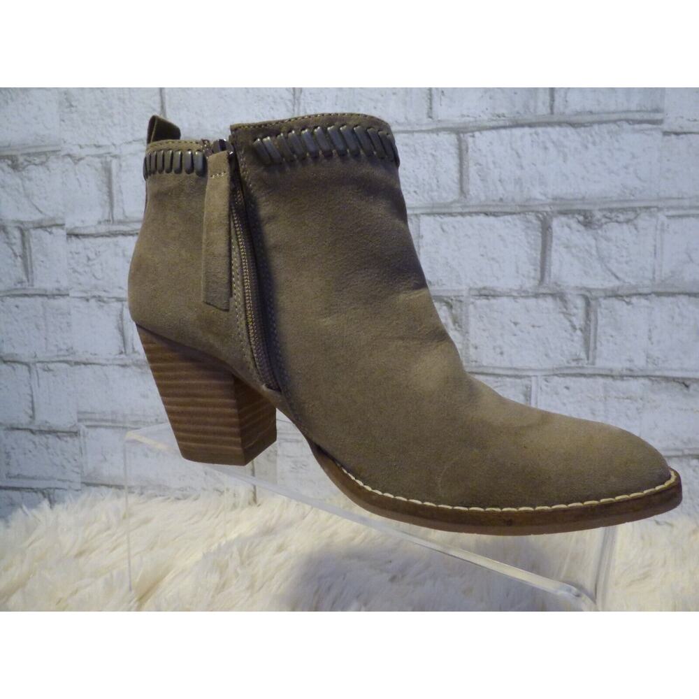 Anthropologie Dolce Vita Suede Dylan Brown Stitched Ankle Booties 6.5 NEW - Picture 7 of 10